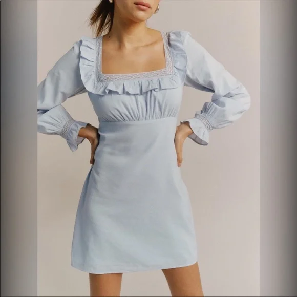 Reformation | Dresses | Reformation Burke Dress French Blue Baby Blue Size  4